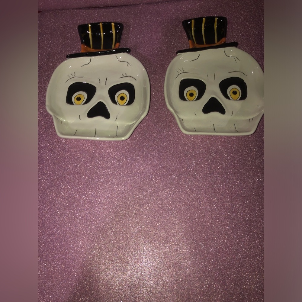 👻 ( 2 ) Halloween Skull Platters
